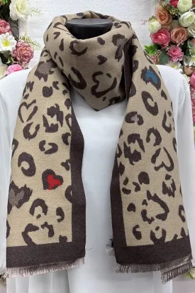 Heart Motif Pattern Soft Feel Scarves