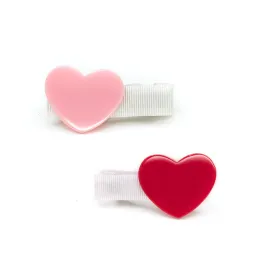 Heart Red Pink Hair Clips -VAL24