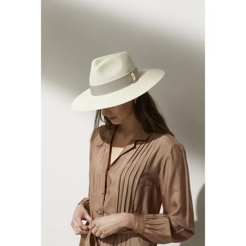 Hicks & Brown Hemley Wide Brimmed Summer Fedora - Cream