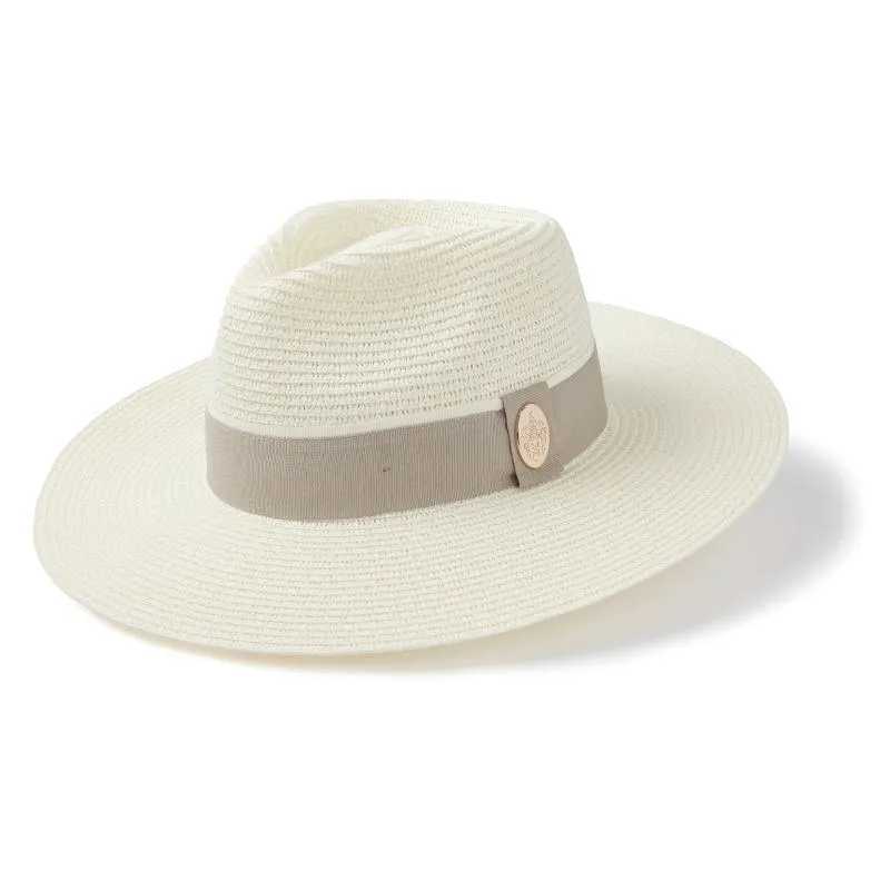 Hicks & Brown Hemley Wide Brimmed Summer Fedora - Cream