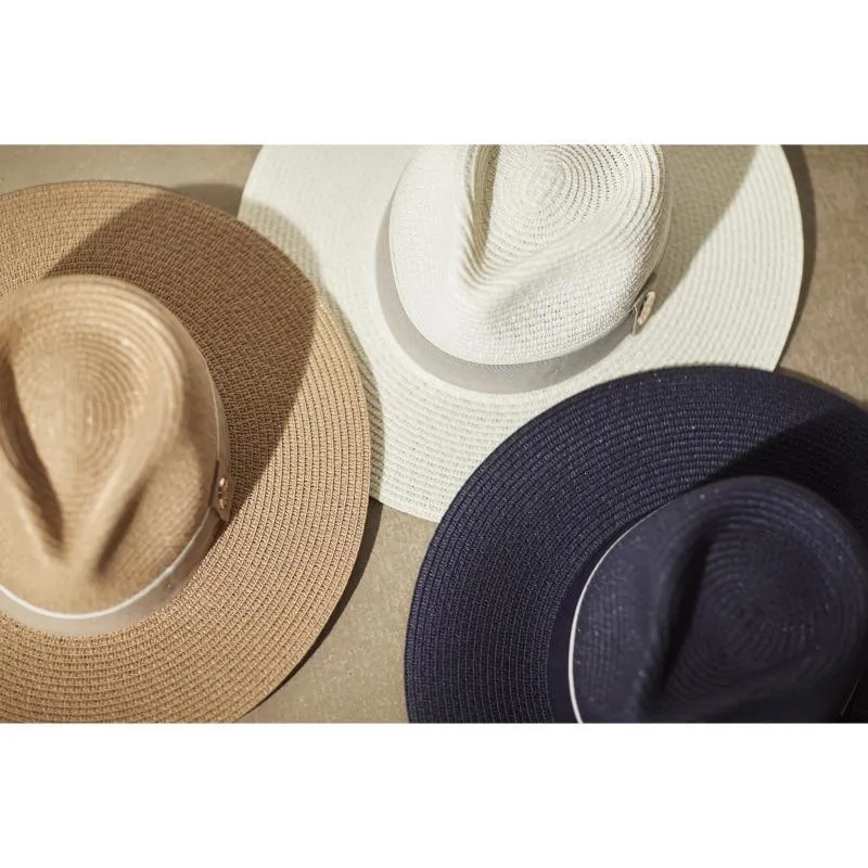 Hicks & Brown Hemley Wide Brimmed Summer Fedora - Cream