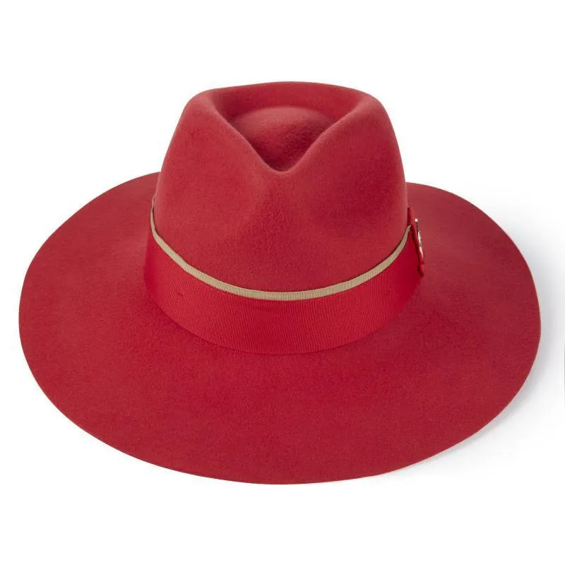 Hicks & Brown Oxley Wide Brimmed Fedora - Berry