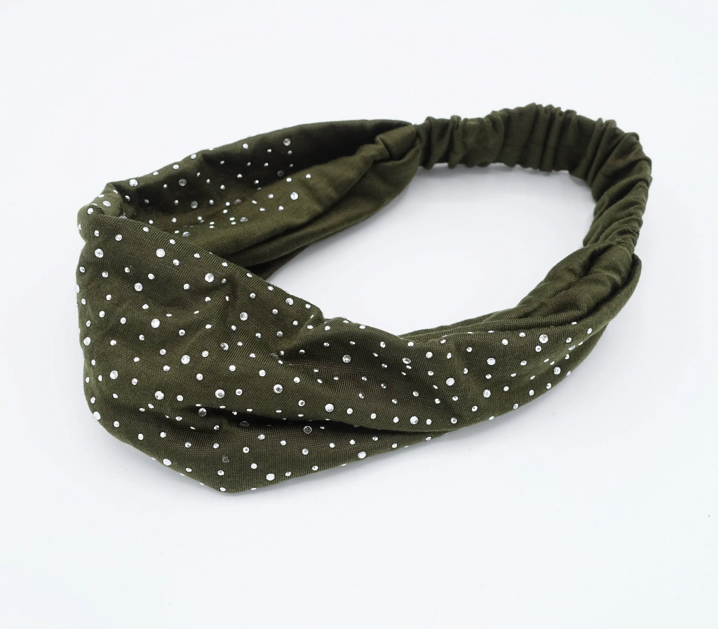 hotfix embellished headband Cotton elastic fashion headband for women