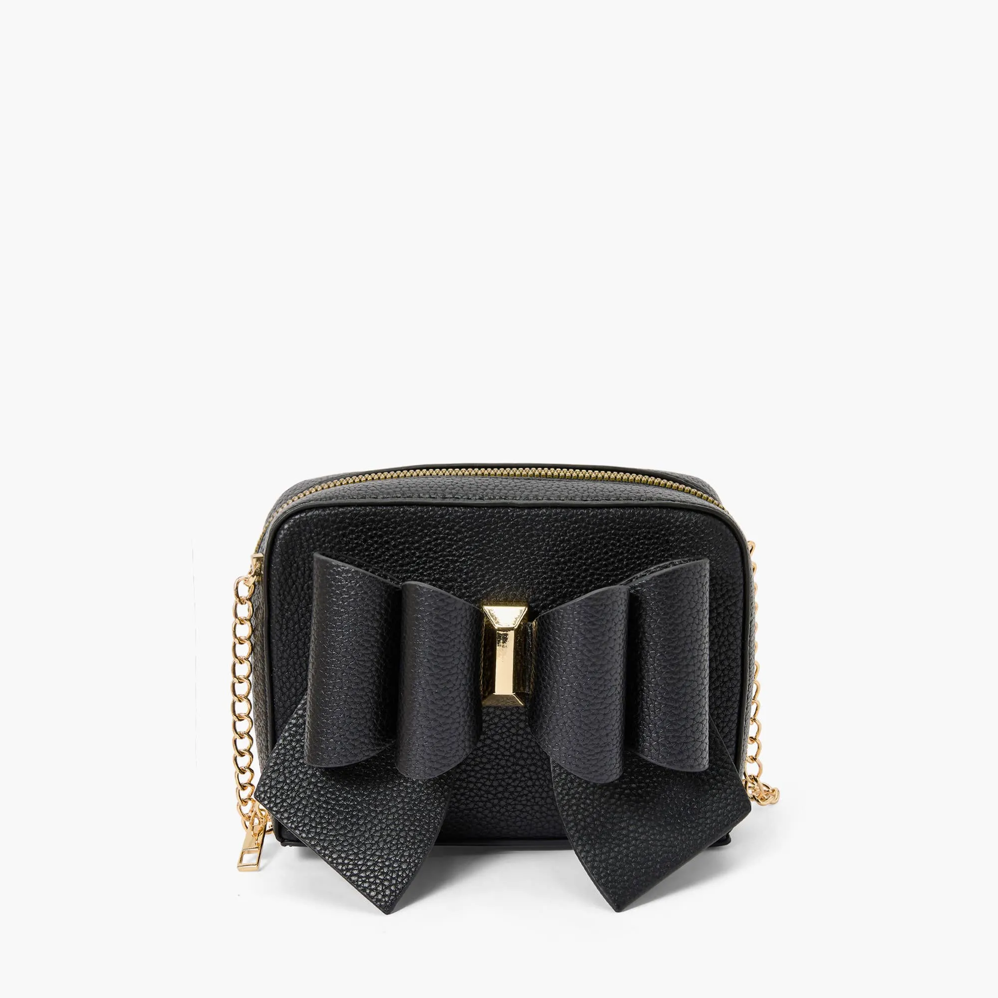 Instant Shipping! Boxy Bow Crossbody: Black