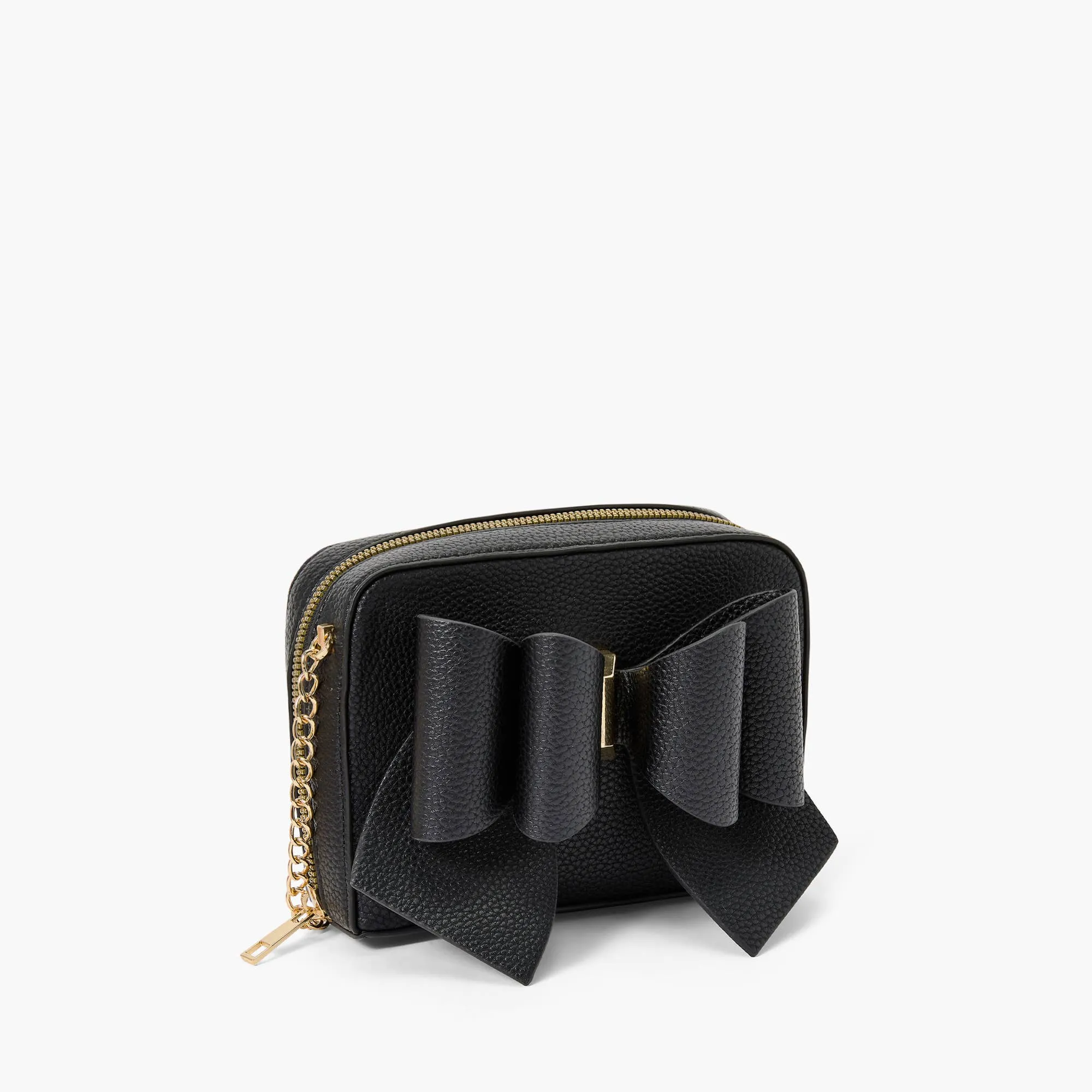 Instant Shipping! Boxy Bow Crossbody: Black