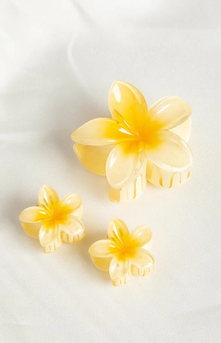 Jaide Yellow Flower Clip 3 Pack