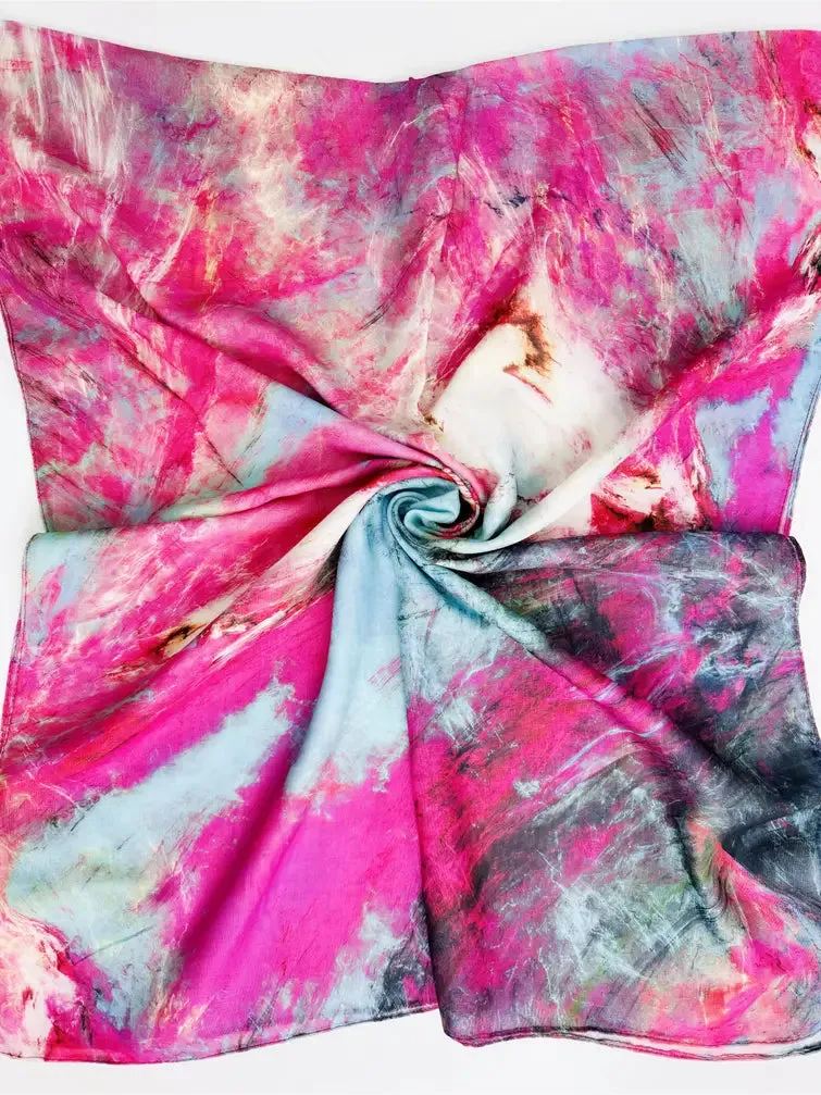 JC071138 Fuchsia-Multi Abstract Scarf