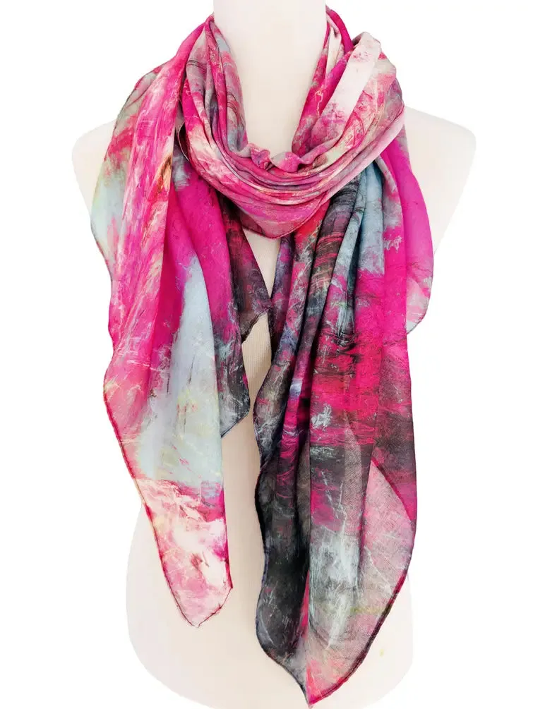 JC071138 Fuchsia-Multi Abstract Scarf