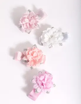 Kids Multi Coloured Flower Hair Clips