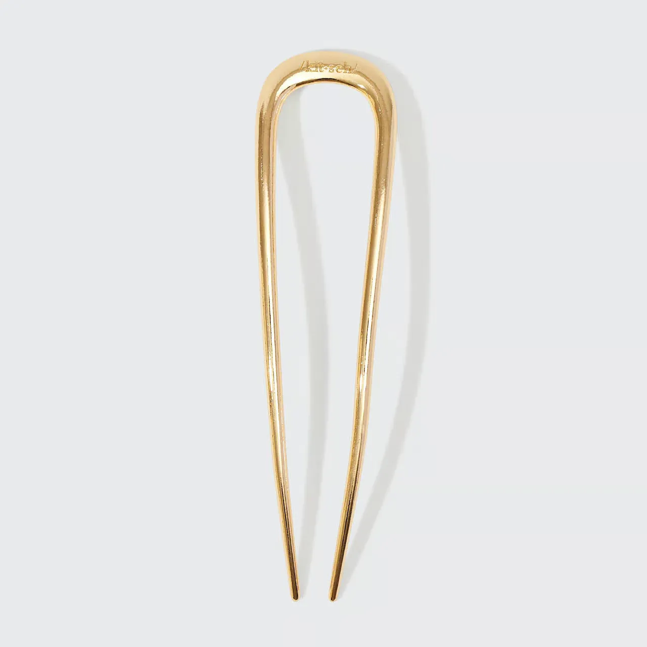 Kitsch Metal Enamel French Hair Pin - Gold