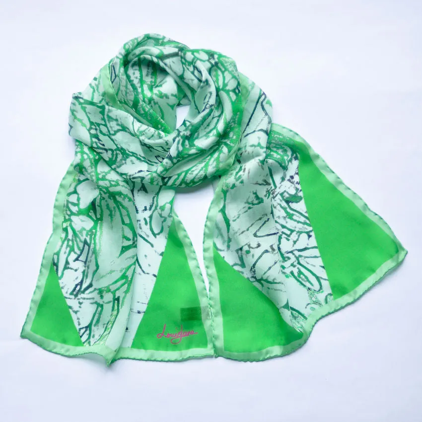 Leaf Sprays - Long Silk Scarf