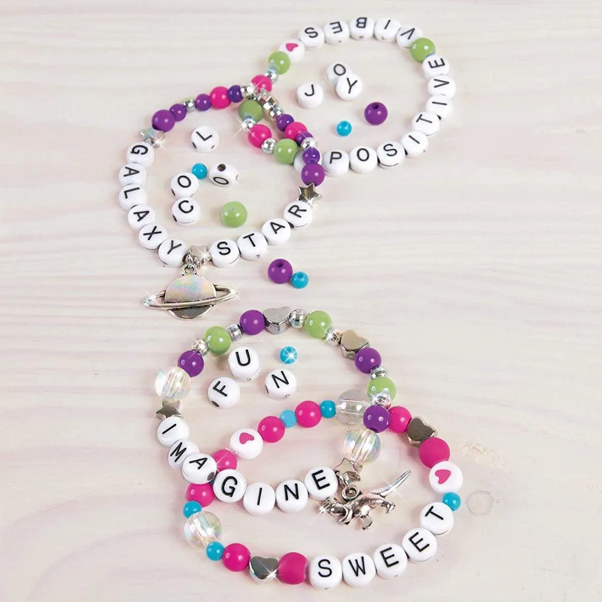 Make It Real Block & Rock Charm Bracelets Multicolor