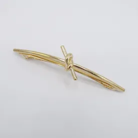 metal hair barrette, brass hair barrette, metal knot barrette