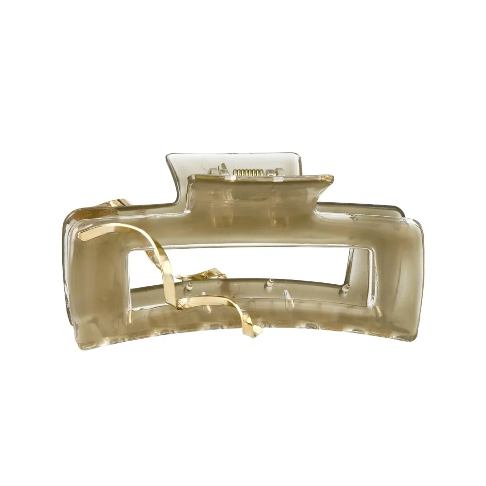 Metal Spiral Embellished Rectangle Hair Claw