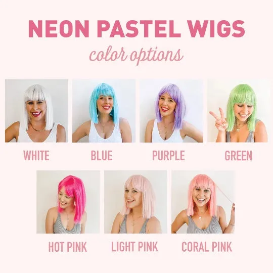 Neon Pastel Bachelorette Party Wigs