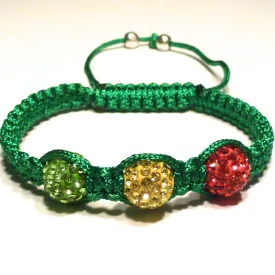 Pave Bracelet -Green, Red and Gold