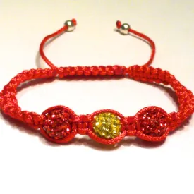 Pave Bracelet -Red and Yellow