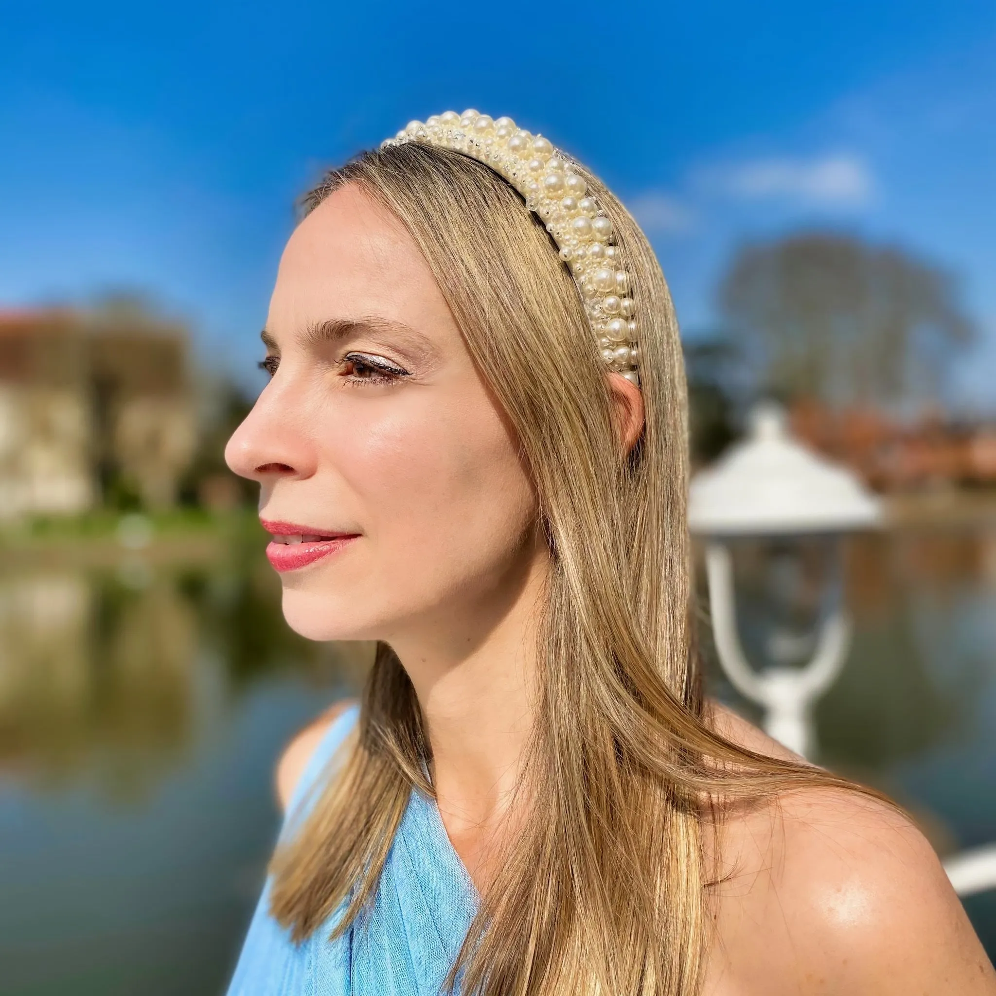 Pearl Headband with Crystal