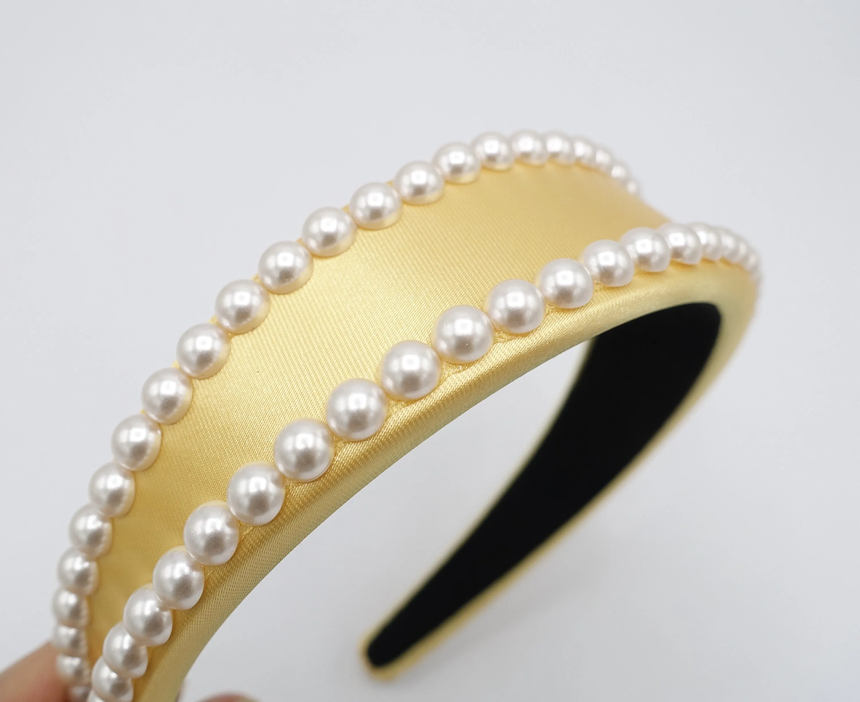 pearl satin padded headband