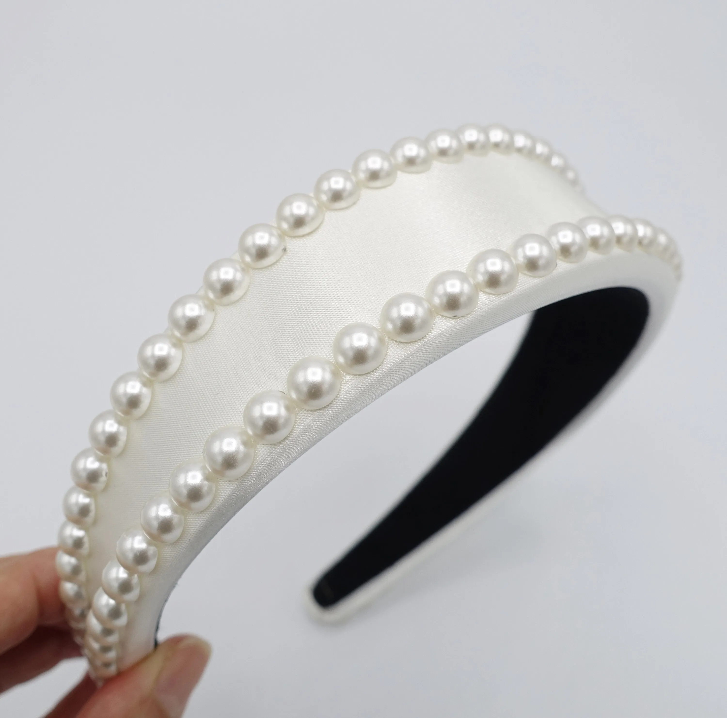 pearl satin padded headband