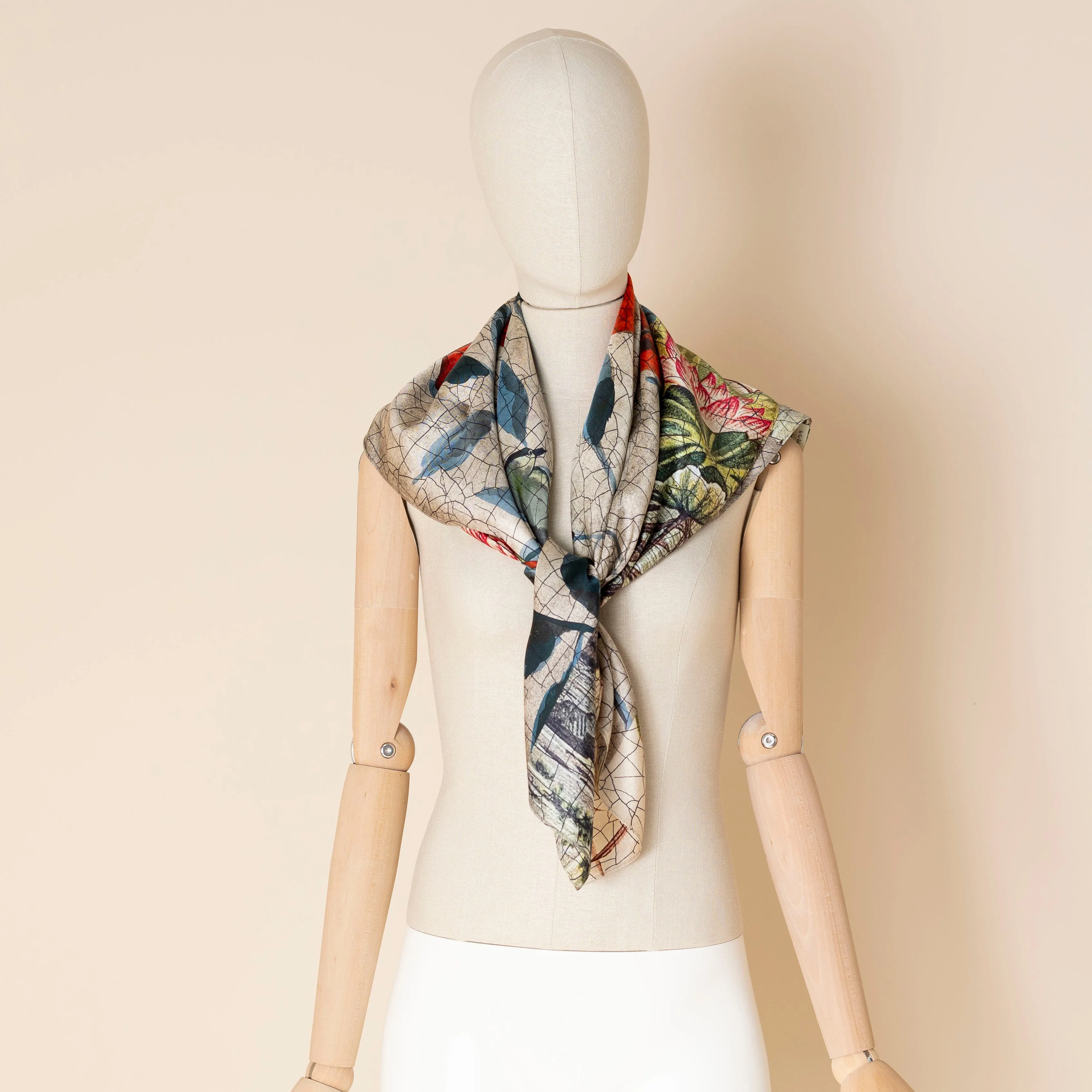 persimmon square silk scarf