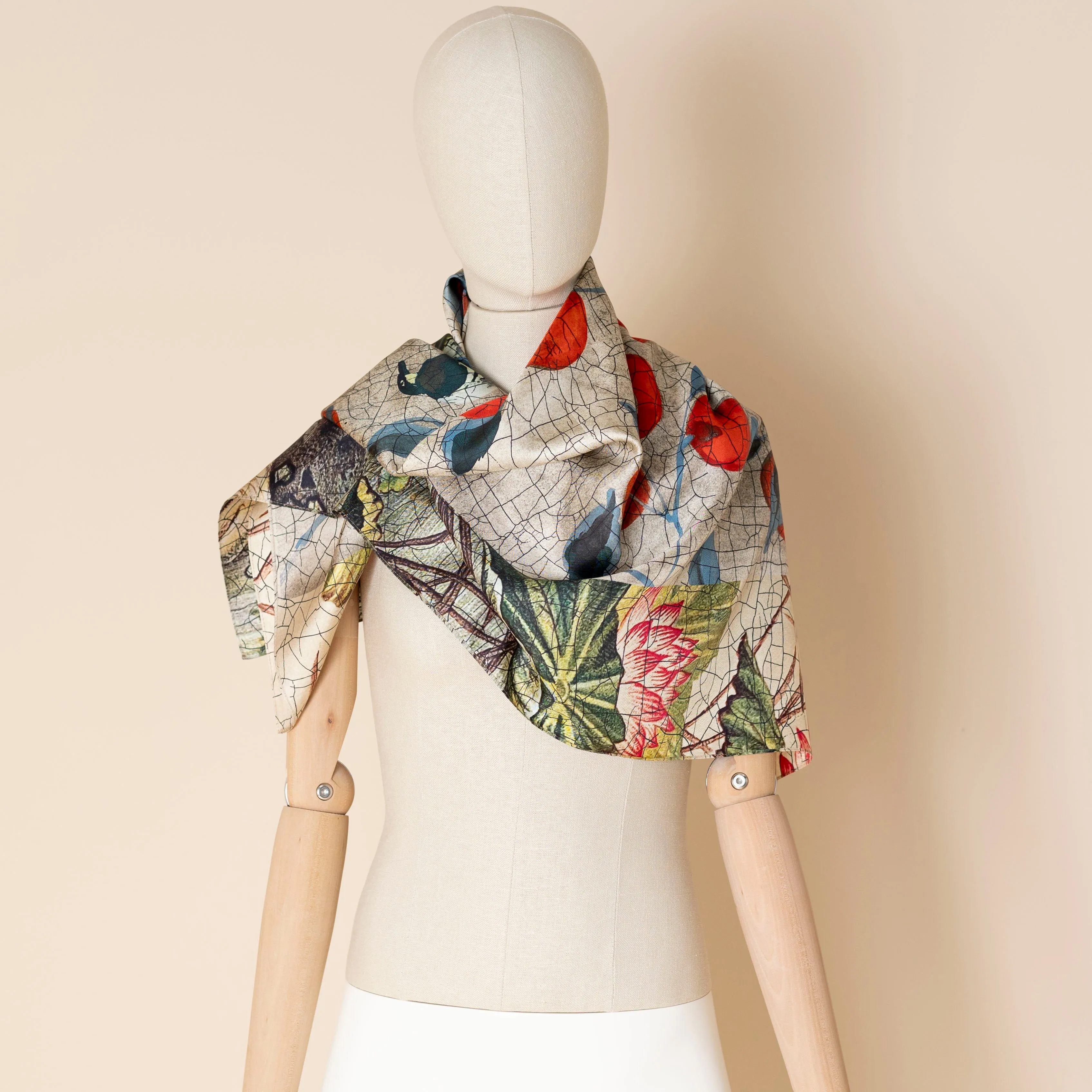 persimmon square silk scarf