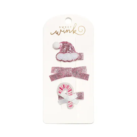 Pink Christmas Clip Set