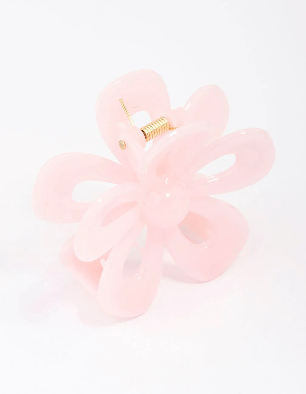 Pink Flower Hair Claw Clip