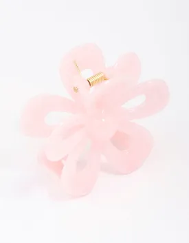 Pink Flower Hair Claw Clip