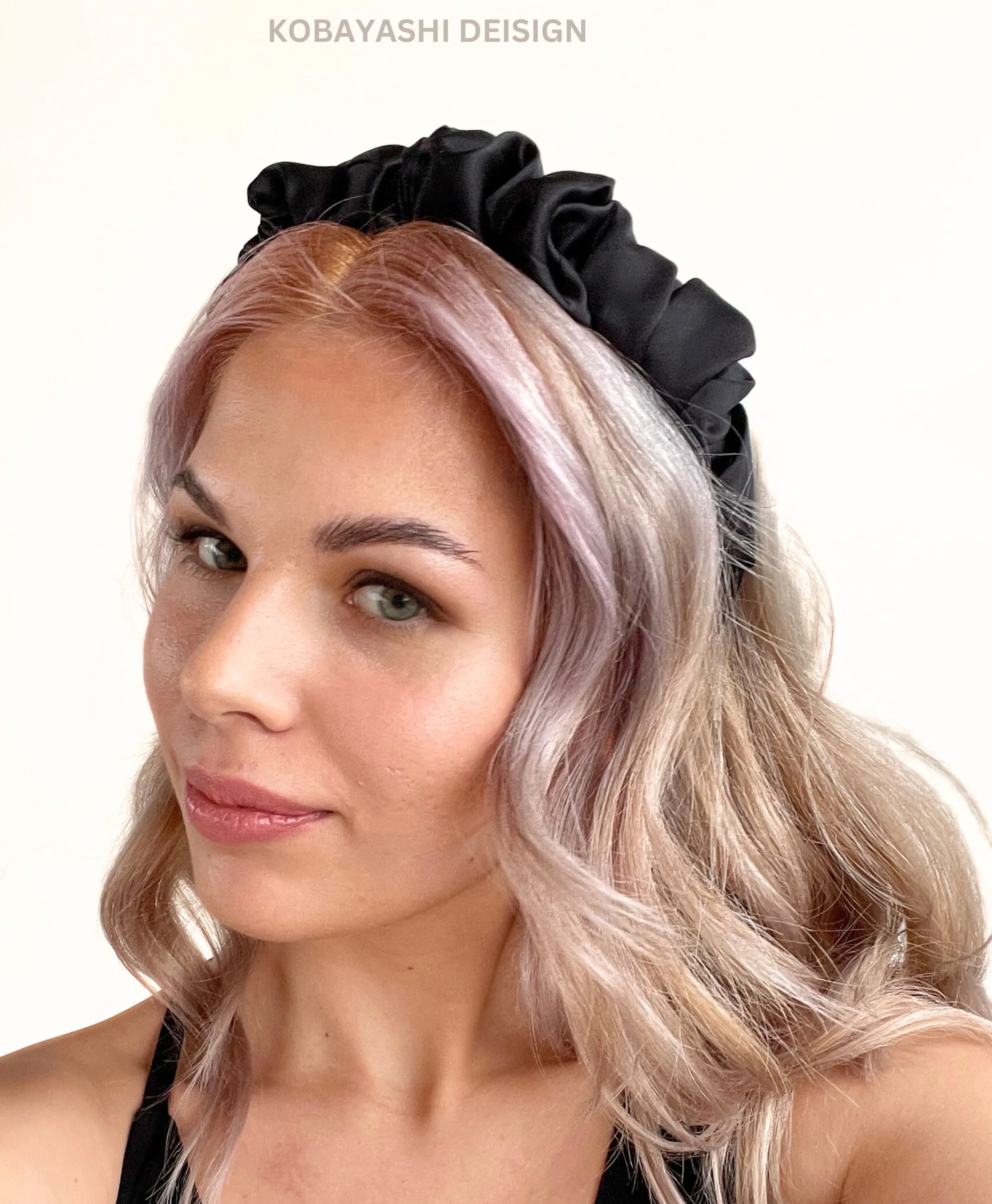 Pure silk Scrunchy crown headband/ Dabigā Zīda matu stipiņa  ar krokojumu