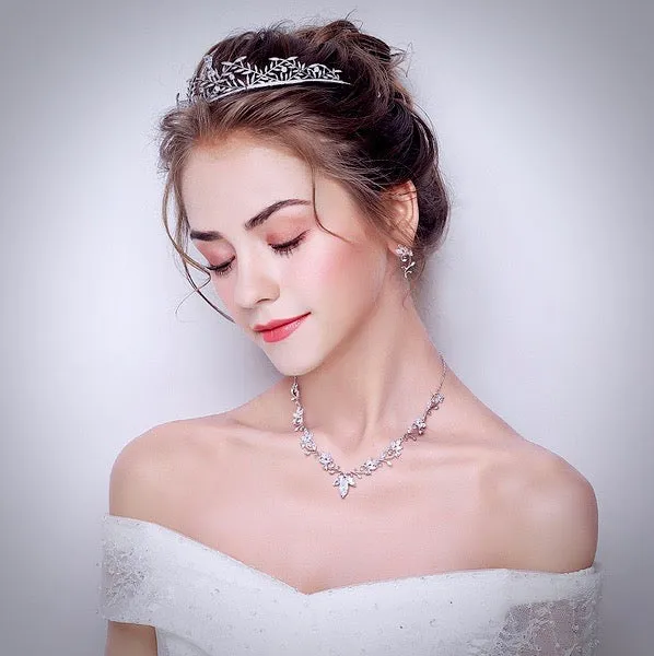 "Julia" - Silver Cubic Zirconia Bridal Tiara