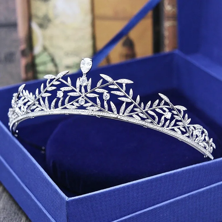 "Julia" - Silver Cubic Zirconia Bridal Tiara