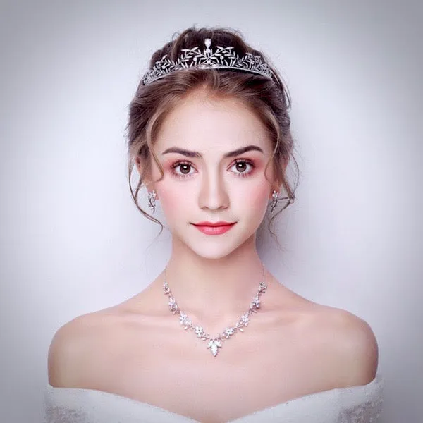 "Julia" - Silver Cubic Zirconia Bridal Tiara