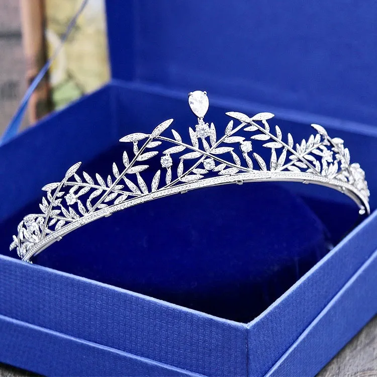 "Julia" - Silver Cubic Zirconia Bridal Tiara