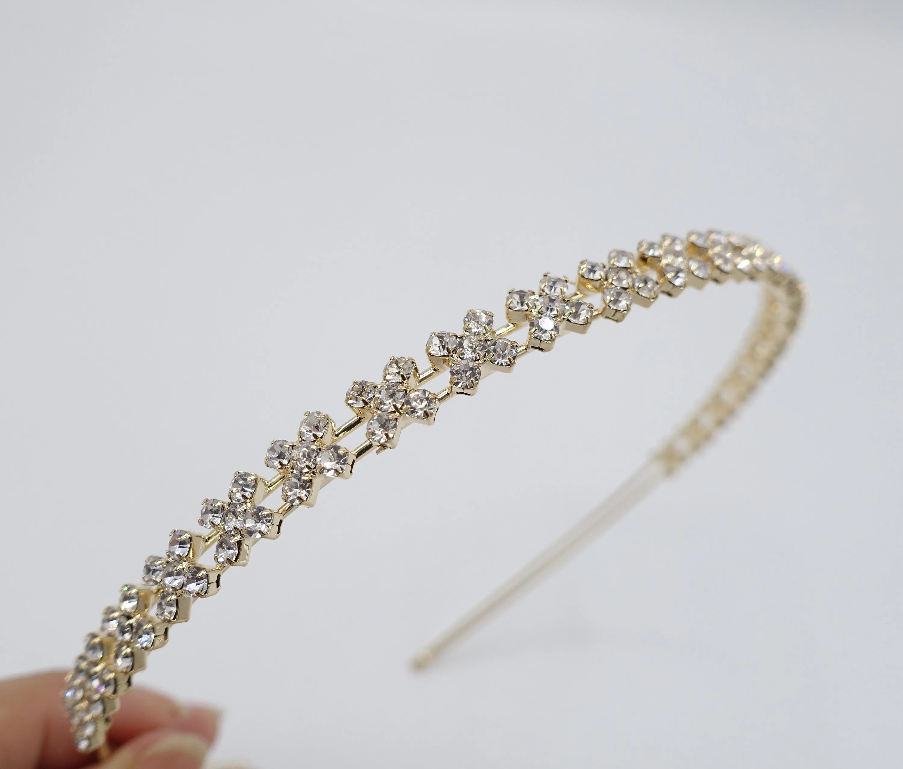 rhinestone petal headband, bling headband for women