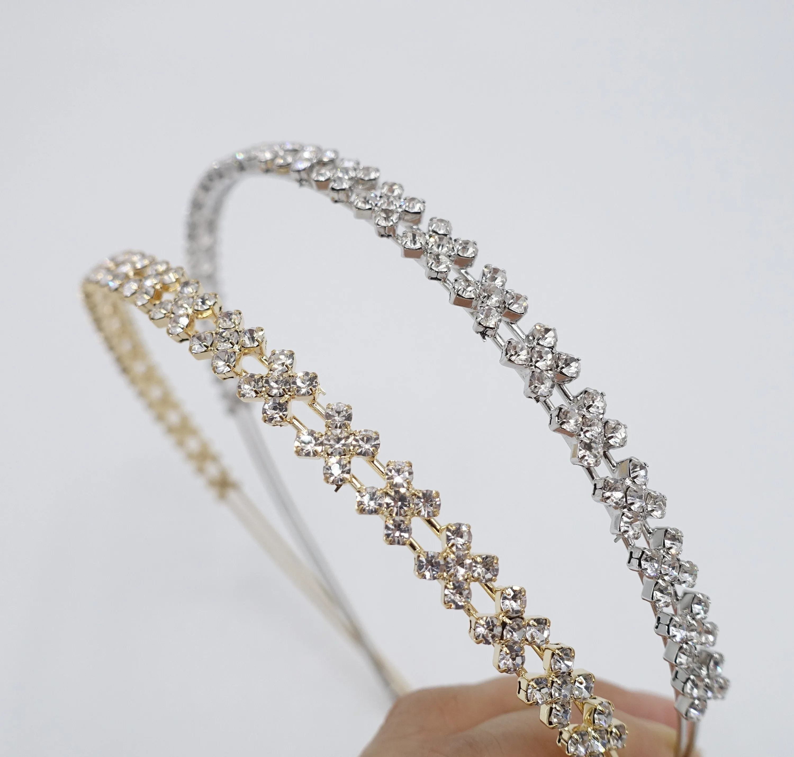 rhinestone petal headband, bling headband for women