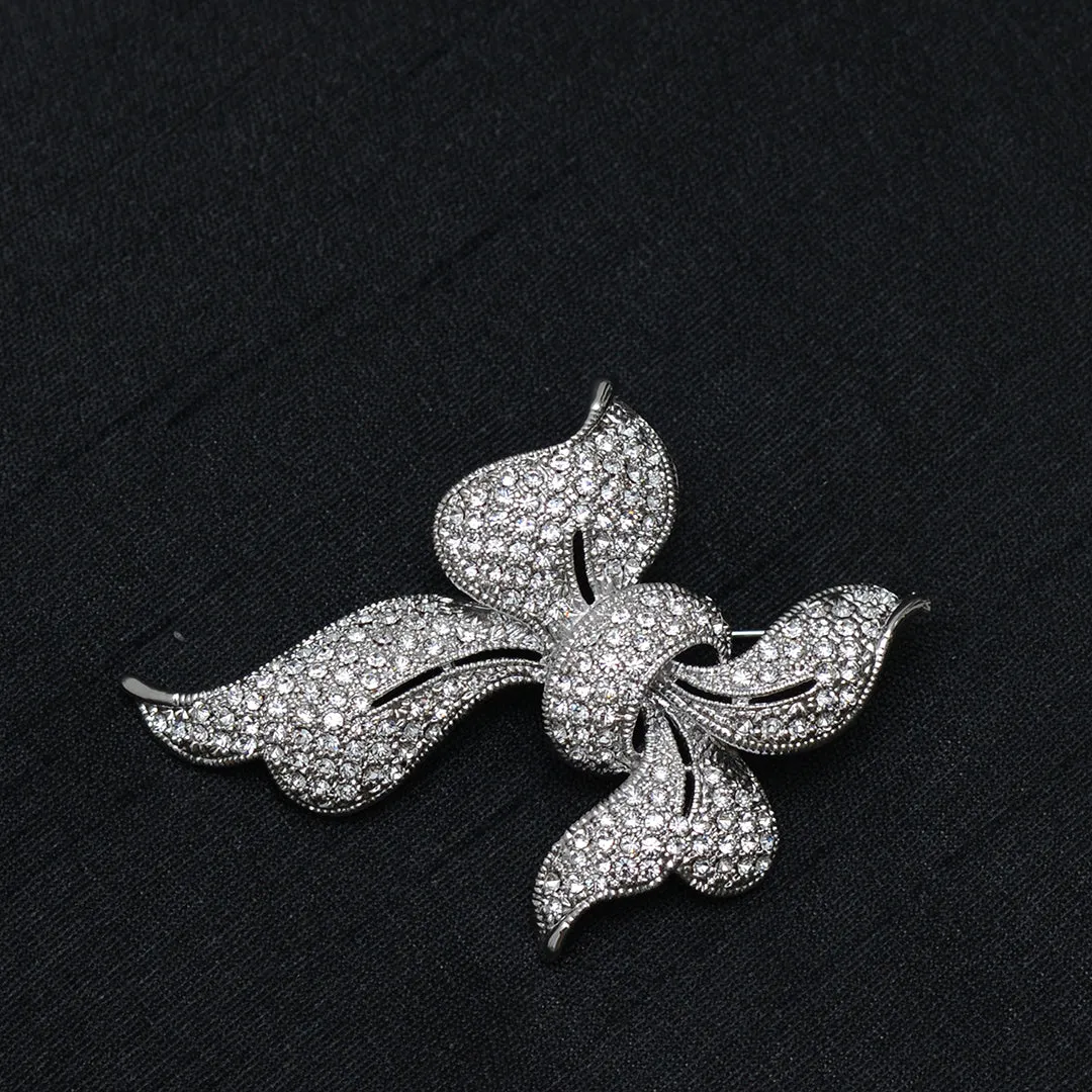 Ribbon Knot Stone Studded Brooch