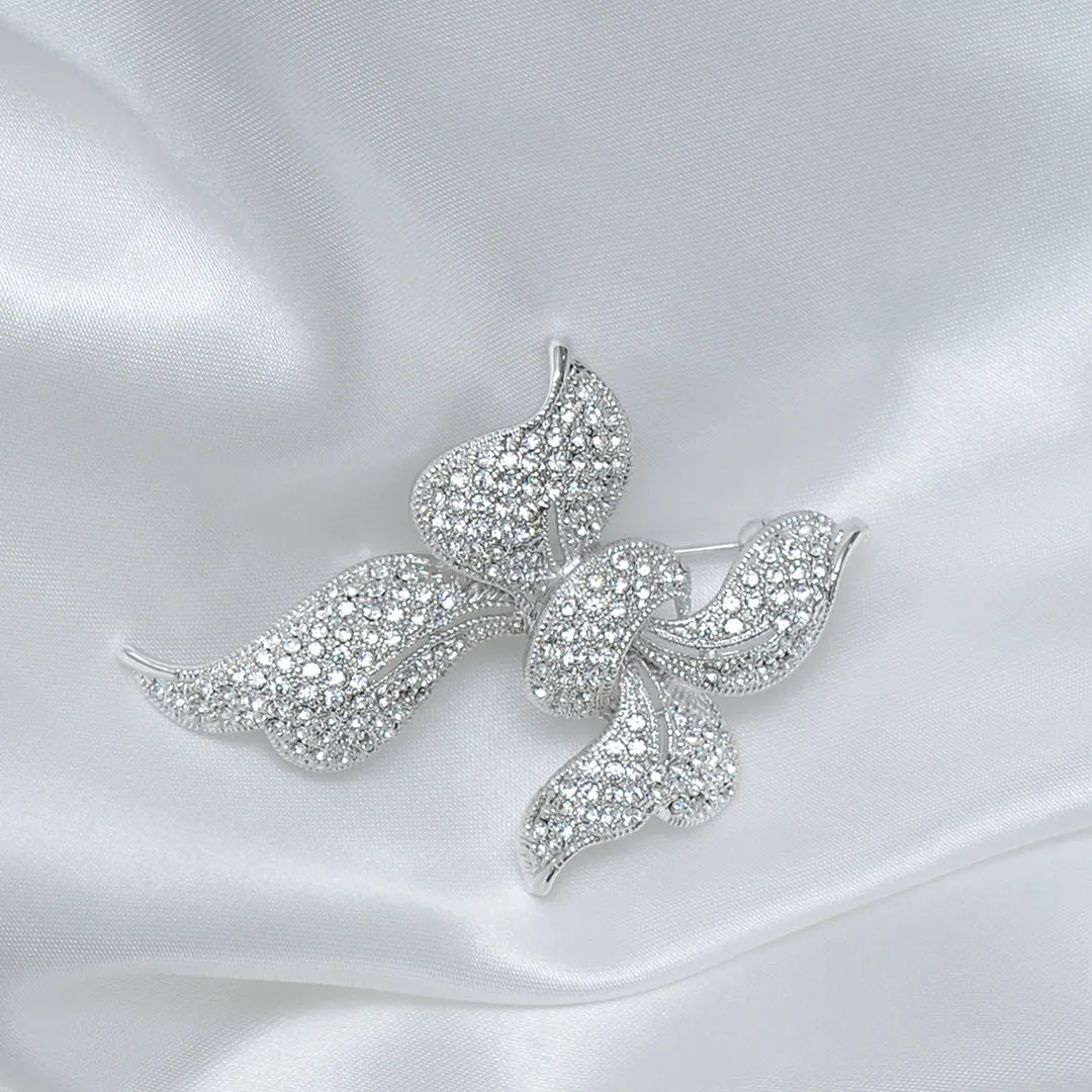 Ribbon Knot Stone Studded Brooch