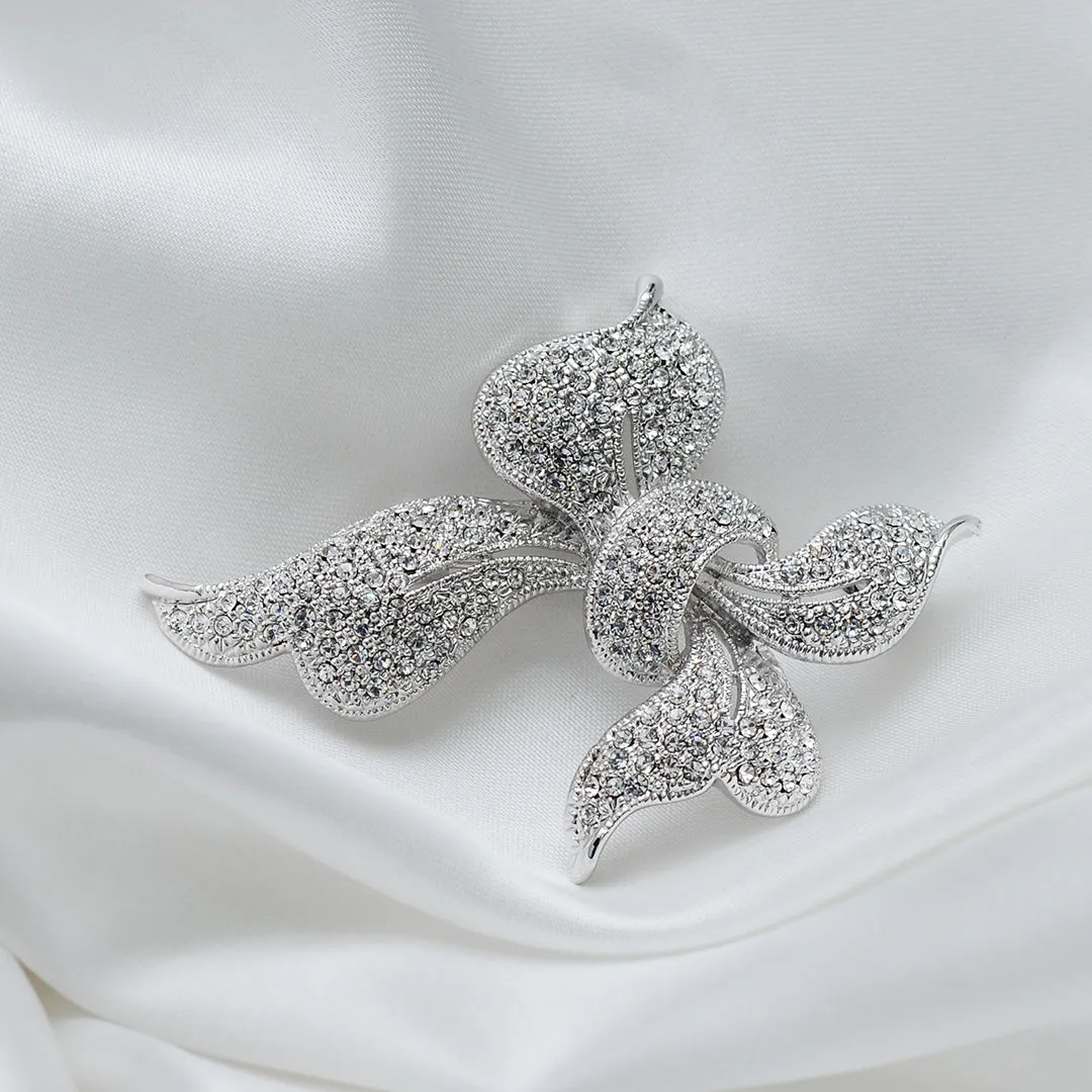 Ribbon Knot Stone Studded Brooch