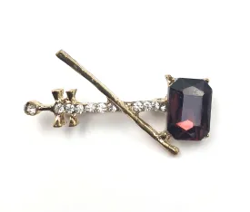 Ruby Stone Style Diamond Brooch