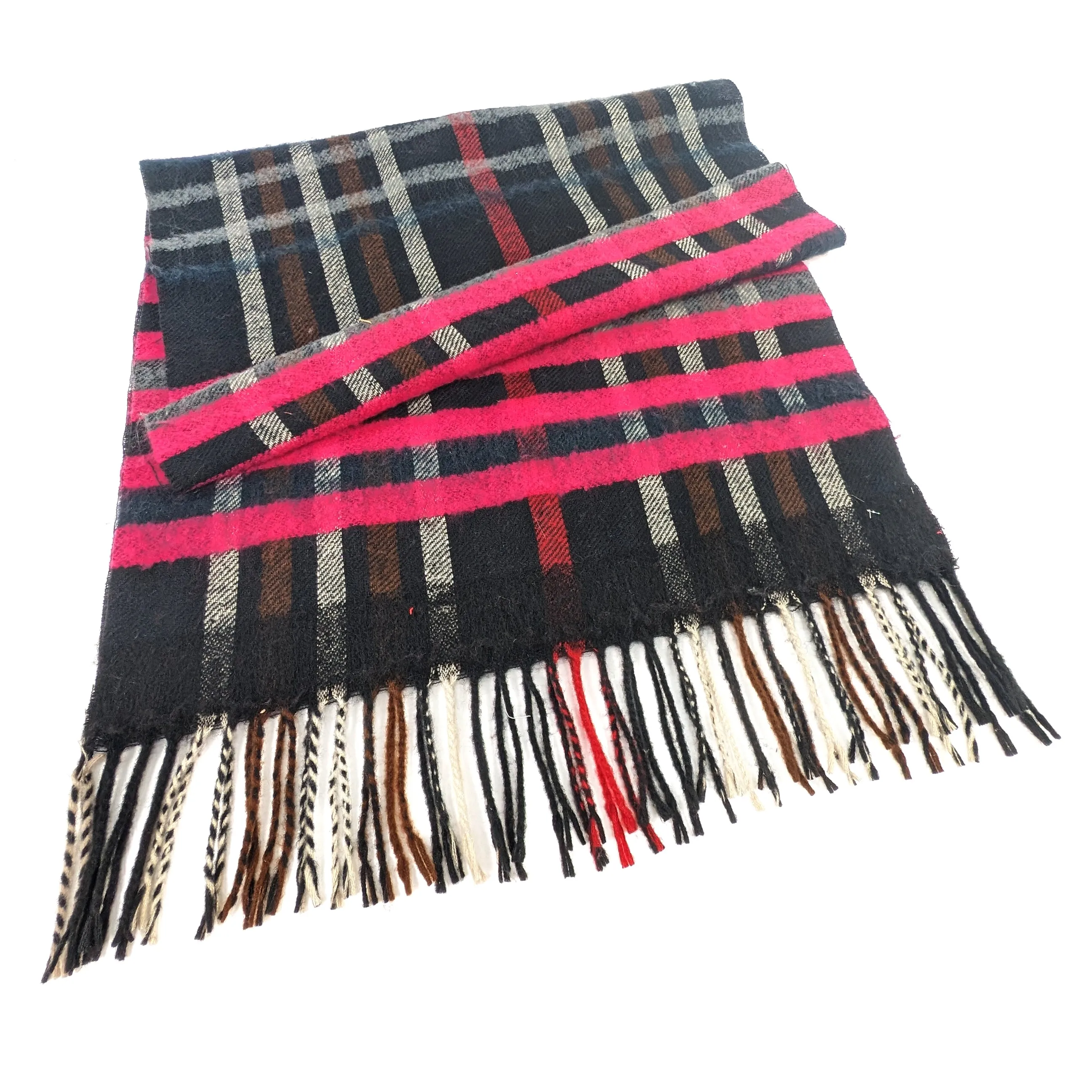 Ruen - Check Unisex Scarf (60x200cm) - Black/Pink