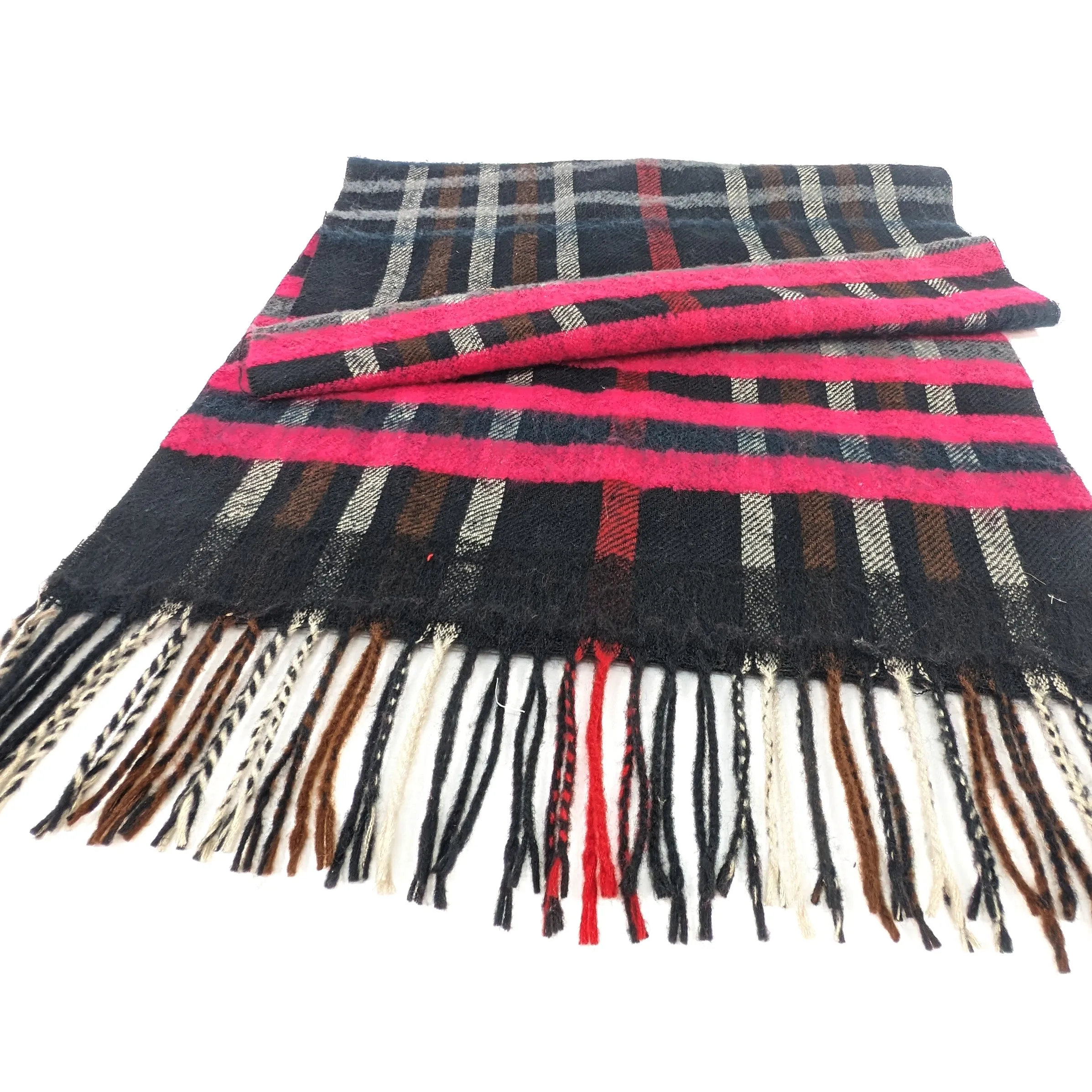 Ruen - Check Unisex Scarf (60x200cm) - Black/Pink