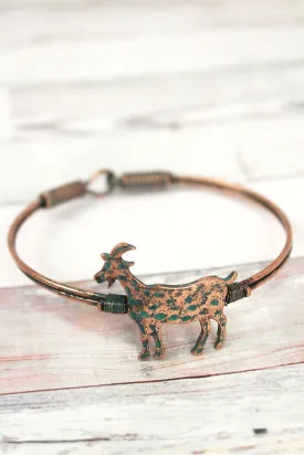 SALE! Burnished Coppertone and Patina Goat Wire Bangle