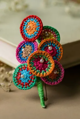 Samoolam Handmade Mandala Brooch Rainbow