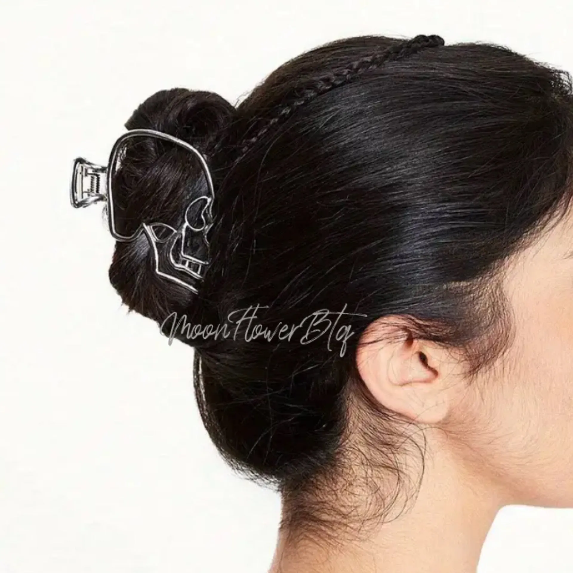 Silver Metal Skull Hair Clip