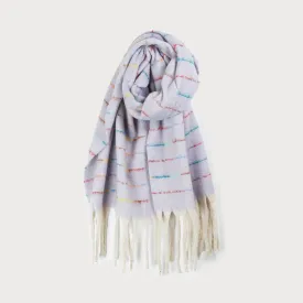 Soft Stripes Tassel Scarf - Lavender (caracol)