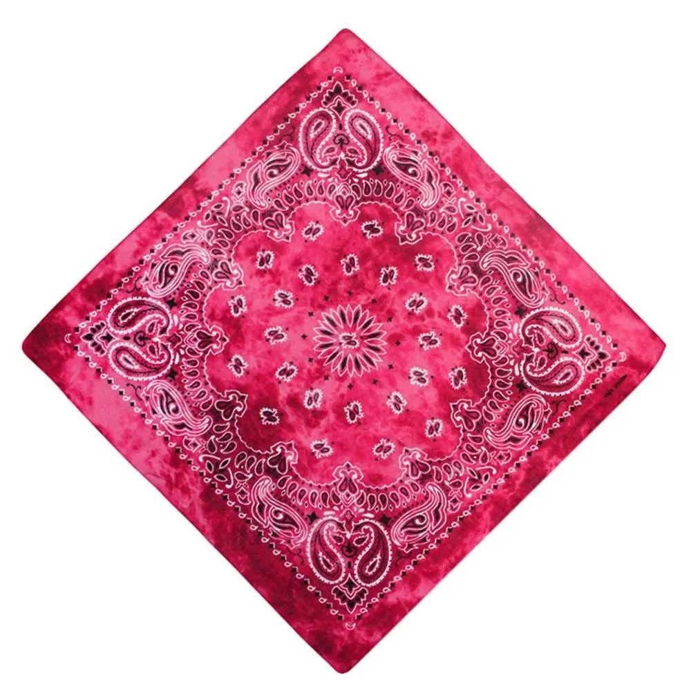 Square Scarf Hair Band Neck Scarf Cotton Bandana Hip Hop Paisley Headband Kerchief Neck Wrap Cashew Tie-dye Seamless Scarves DIY