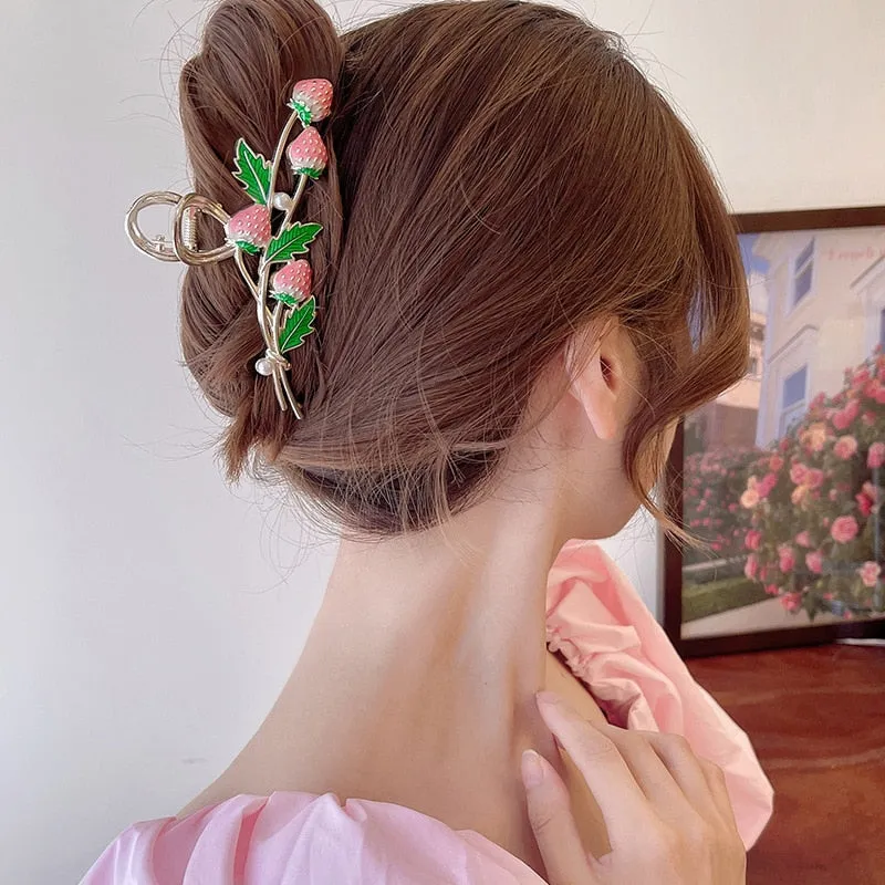 Strawberry Vine Hair Claw Clip