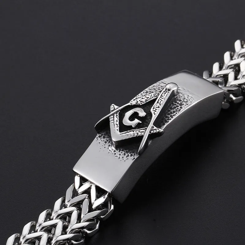 Stylish Men's Freemasonry Stainless Steel Bracelets for Everyday Wear