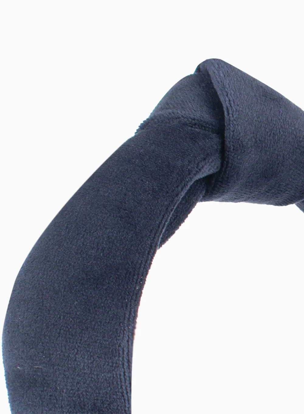 Velvet Top Knot Headband in Navy